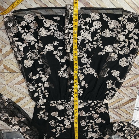 Altar'd State Malvern Black Rose Gold Floral Choker Neckline Mini Dress Party - Picture 11 of 13